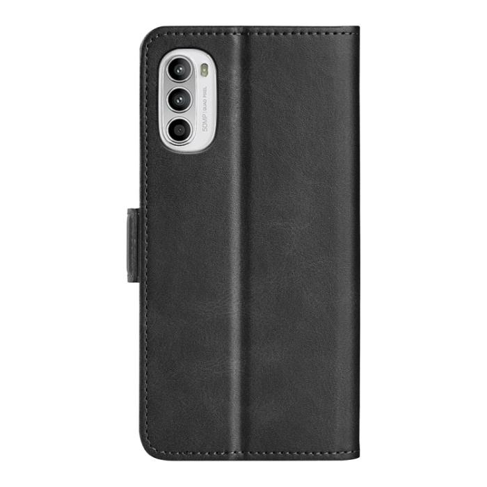 Bild 3,  Motorola Moto G52/G82 Fodral Magnetisk Stängning Svart - Teknikhallen.se