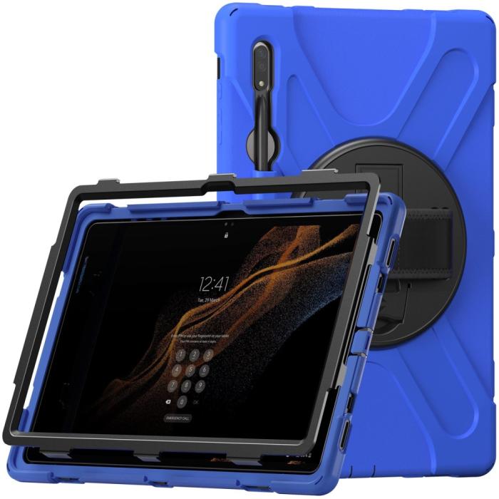 Bild 2,  Galaxy Tab S8 Ultra Skal X-Shape Shockproof Kickstand - Teknikhallen.se