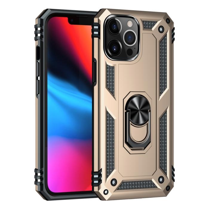Bild 2,  iPhone 14 Pro Max Skal Shockproof Hybrid Ring Guld - Teknikhallen.se