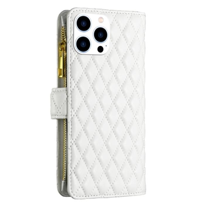 Bild 3, BINFEN BINFEN iPhone 15 Pro Fodral Diamond Multifunktionell Vit - Teknikhallen.se
