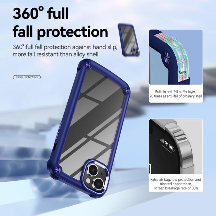 Bild 5,  iPhone 15 Plus Skal Shockproof Hybrid Armor Blå - Teknikhallen.se
