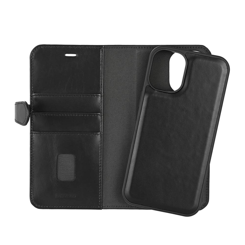 Buffalo Buffalo iPhone 16 Plus Fodral MagSafe 2in1 Äkta Läder Svart - Teknikhallen.se