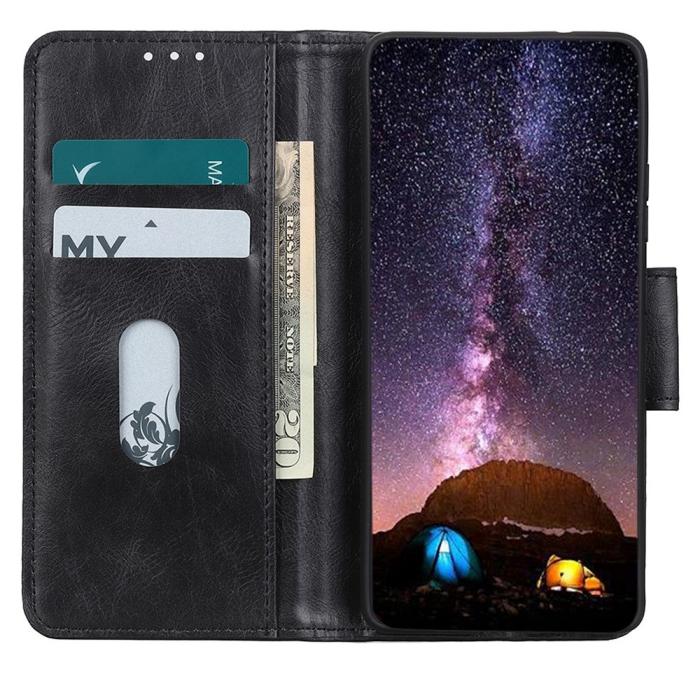Bild 2,  Galaxy A14 4G/5G Fodral Split Läder Crazy Horse Svart - Teknikhallen.se