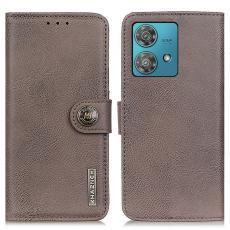 KHAZNEH KHAZNEH Motorola Edge 40 Neo 5G Fodral L&auml;der Khaki - Teknikhallen.se