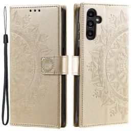  Samsung Galaxy A35 5G Fodral Mandala Läder Guld - Teknikhallen.se