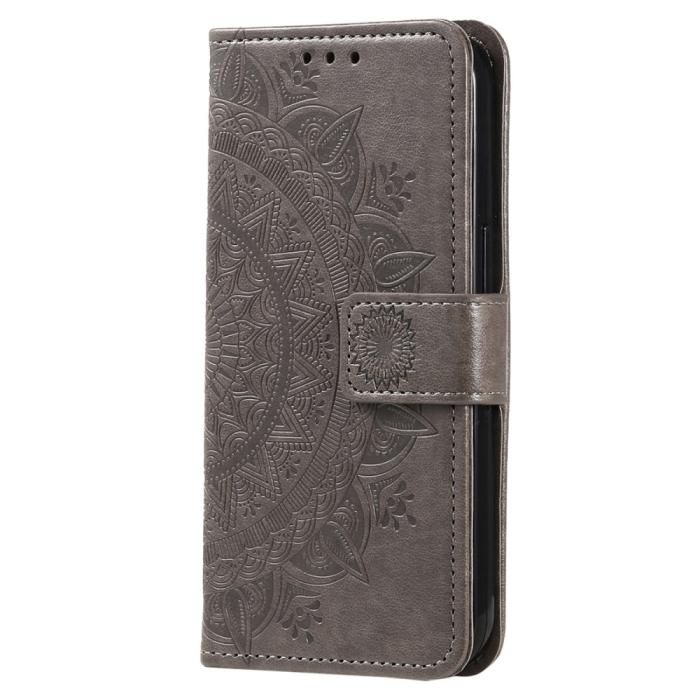 Bild 5,  Samsung Galaxy A35 5G Fodral Mandala Läder Grå - Teknikhallen.se