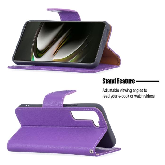 Bild 4,  Samsung Galaxy S22 Fodral Litchi Shark Lila - Teknikhallen.se