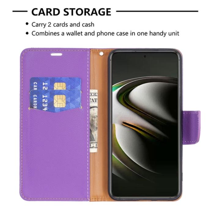 Bild 5,  Samsung Galaxy S22 Fodral Litchi Shark Lila - Teknikhallen.se