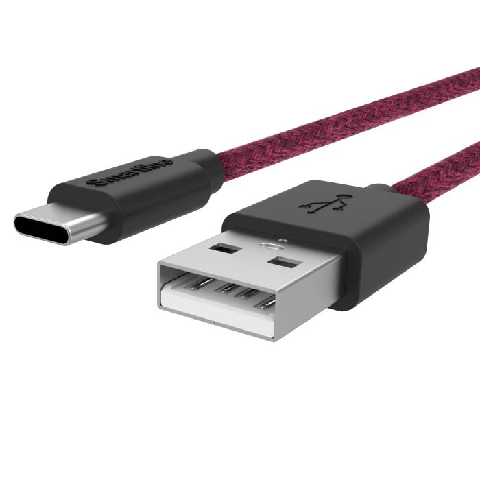 Bild 2, Smartline Smartline 2m 3A USB-C Fuzzy Laddningskabel Lila - Teknikhallen.se