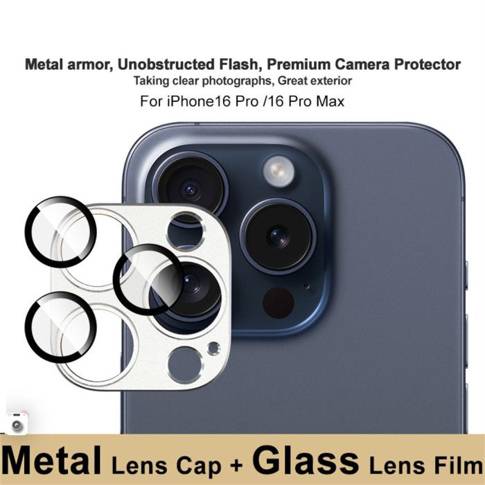 Bild 3, IMAK IMAK iPhone 16 Pro Max/16 Pro Linsskydd Silver - Teknikhallen.se