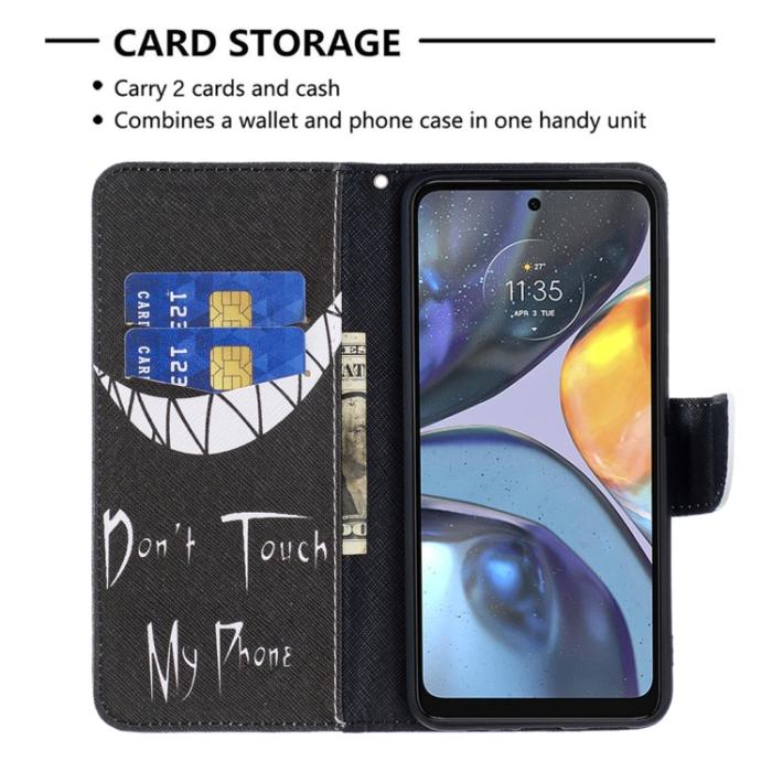 Bild 5,  Motorola Moto G22 Fodral Tryck Dont Touch My Phone - Teknikhallen.se