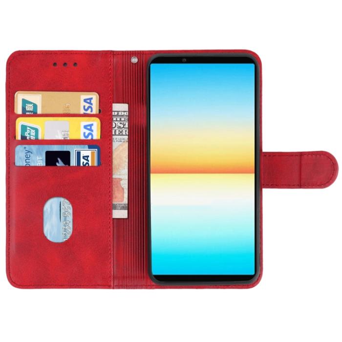 Bild 3,  Sony Xperia 10 IV Fodral Solid Läder Röd - Teknikhallen.se