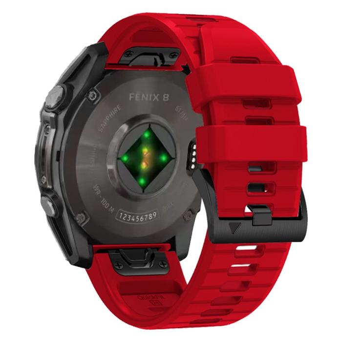Bild 2, Tech-Protect Tech-Protect Garmin Fenix 51 mm Armband Silicone Line Röd - Teknikhallen.se