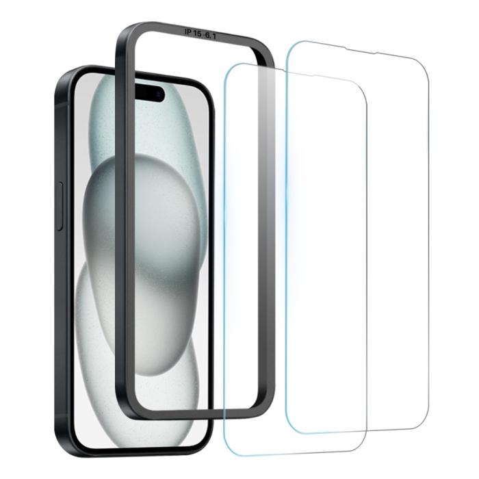 Bild 2, NORTHJO NORTHJO iPhone 15 Skärmskydd 2-PACK Härdat Glas - Teknikhallen.se