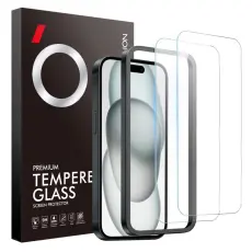 NORTHJO NORTHJO iPhone 15 Sk&auml;rmskydd 2-PACK H&auml;rdat Glas - Teknikhallen.se