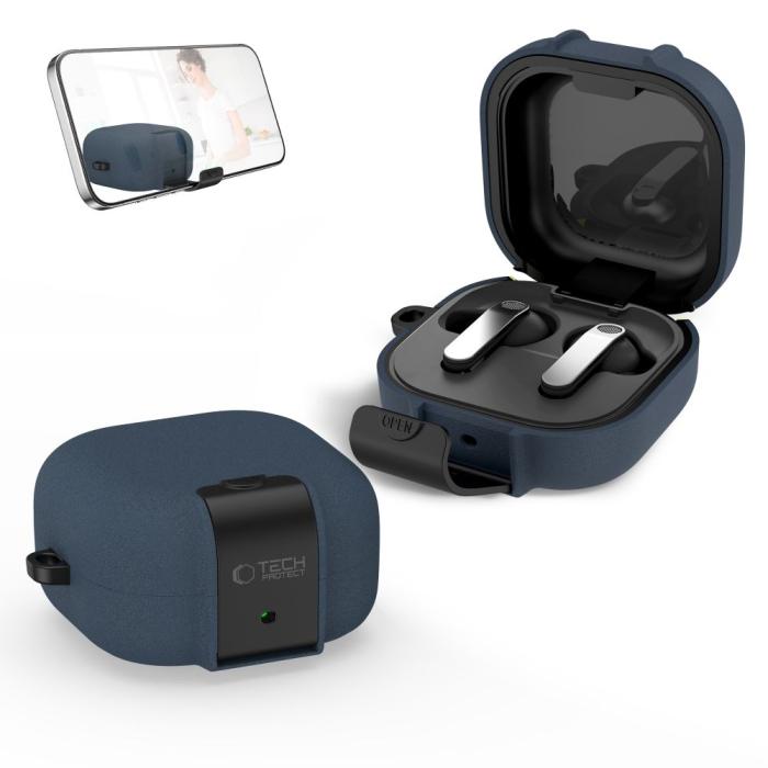 Bild 5, Tech-Protect Tech-Protect Galaxy Buds 4 / 4 Pro Skal Slim Hook Fluffy Blue - Teknikhallen.se