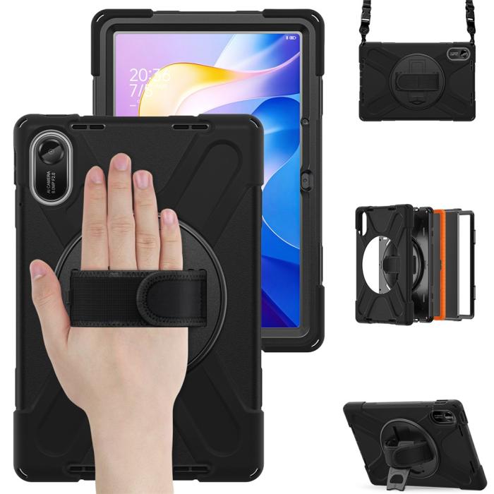 Bild 2,  Xiaomi Redmi Pad 2 Skal 360° Kickstand Med Strap Svart - Teknikhallen.se