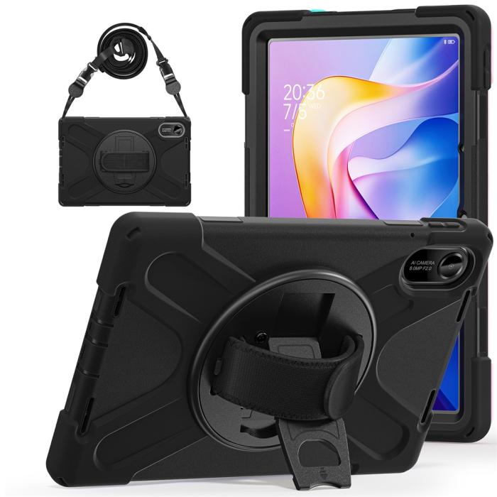 Bild 3,  Xiaomi Redmi Pad 2 Skal 360° Kickstand Med Strap Svart - Teknikhallen.se