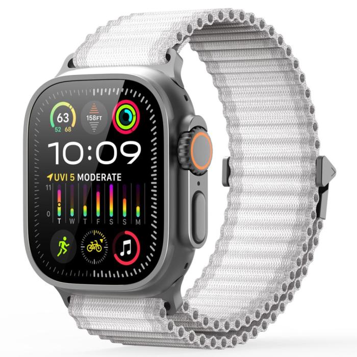 Bild 3, DUX DUCIS DUX DUCIS Apple Watch 38/40/41/42 mm Armband Nylon Vit - Teknikhallen.se