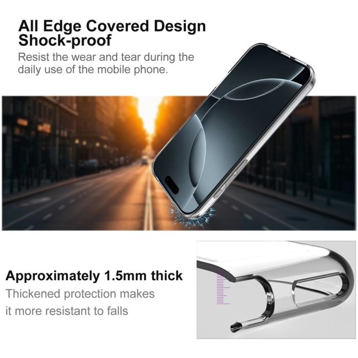 Bild 4, IMAK IMAK iPhone 17 Pro Max Skal Soft TPU Transparent - Teknikhallen.se