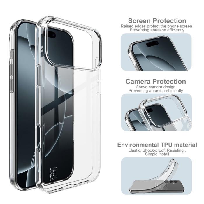 Bild 5, IMAK IMAK iPhone 17 Pro Max Skal Soft TPU Transparent - Teknikhallen.se