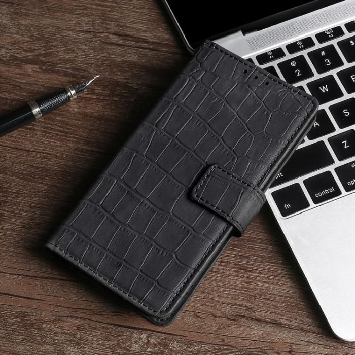 Bild 6,  Motorola Moto G13 / G23 / G53 5G Fodral Krokodil Textur Svart - Teknikhallen.se