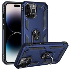  iPhone 14 Pro Max Skal Shockproof Hybrid Ring Bl&aring; - Teknikhallen.se