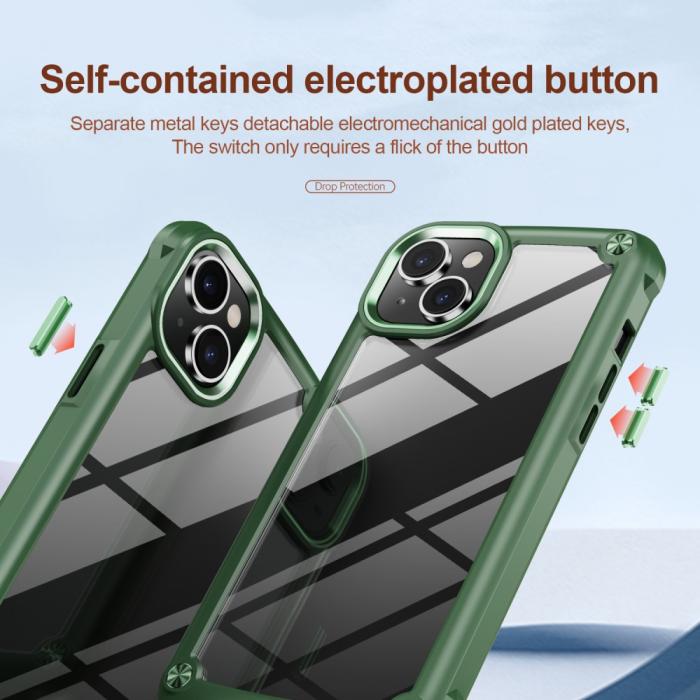 Bild 4,  iPhone 15 Plus Skal Shockproof Hybrid Armor Grön - Teknikhallen.se