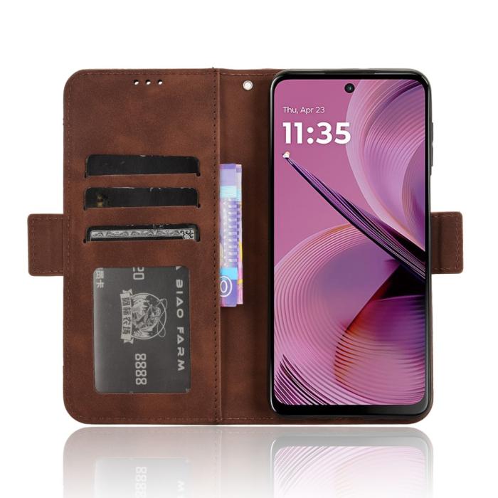 Bild 3,  Motorola Moto G55 5G Fodral Med Avtagbart Kortfodral Brun - Teknikhallen.se
