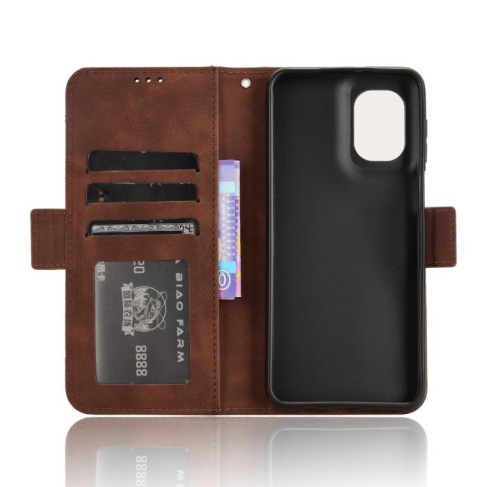Bild 5,  Motorola Moto G55 5G Fodral Med Avtagbart Kortfodral Brun - Teknikhallen.se