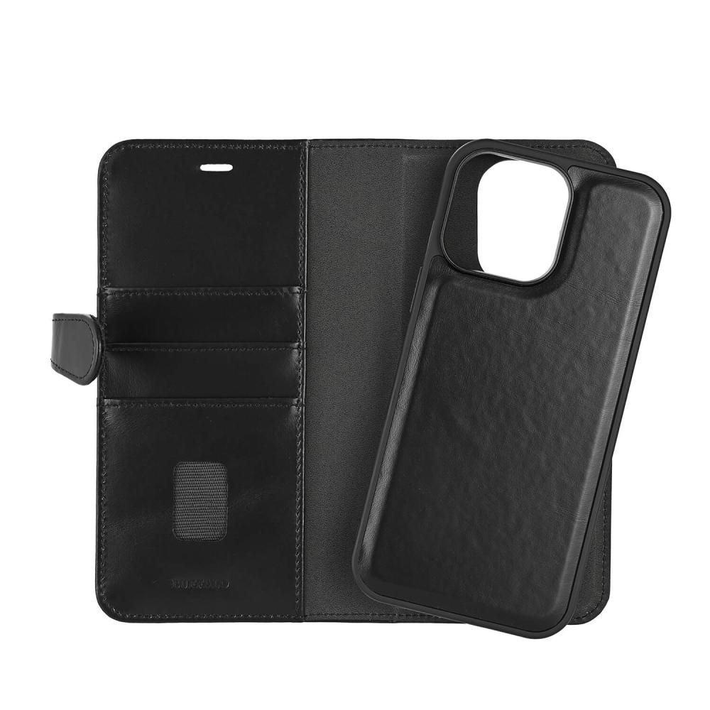 Buffalo Buffalo iPhone 16 Pro Max Fodral MagSafe 2in1 Äkta Läder Svart - Teknikhallen.se
