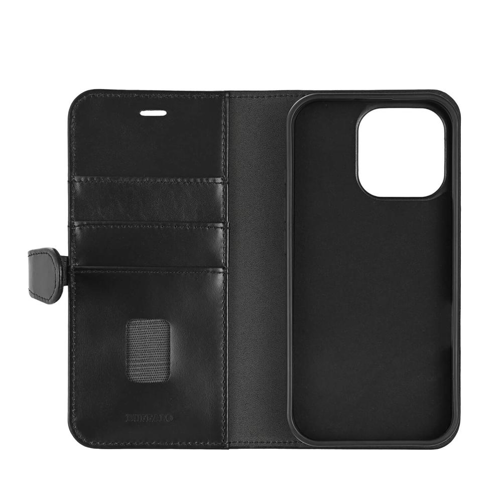 Buffalo Buffalo iPhone 16 Pro Max Fodral MagSafe 2in1 Äkta Läder Svart - Teknikhallen.se