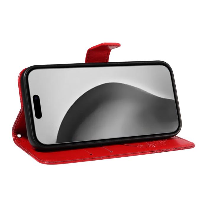 Bild 4,  iPhone 16 Pro Max Fodral Fjäril Tryck Röd - Teknikhallen.se
