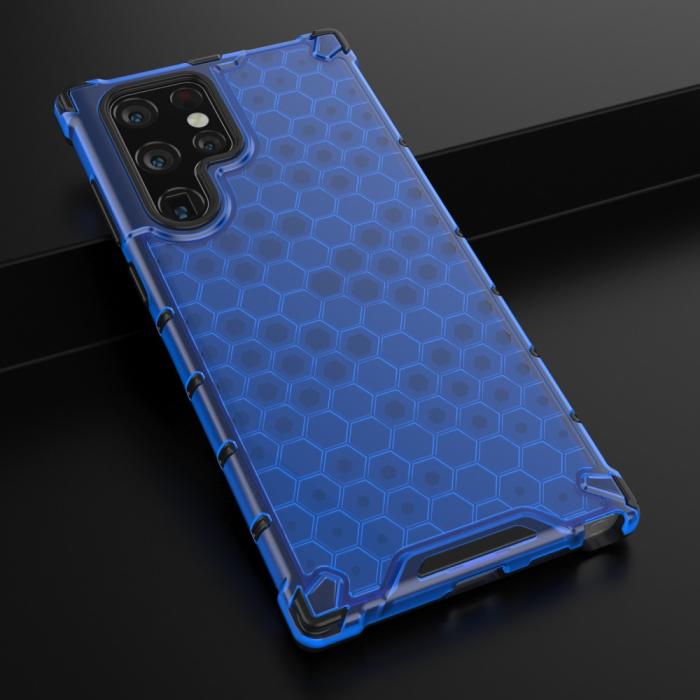 Bild 4,  Samsung Galaxy S22 Ultra Skal Armor Honeycomb Blå - Teknikhallen.se