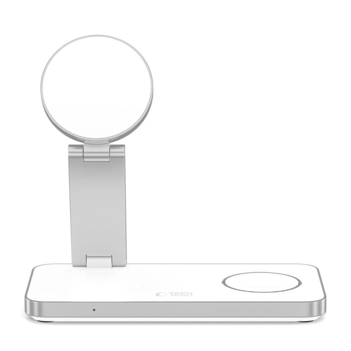 Bild 5, Tech-Protect Tech-Protect 15W Qi Trådlös 3in1 Magnetisk MagSafe Laddare Vit - Teknikhallen.se