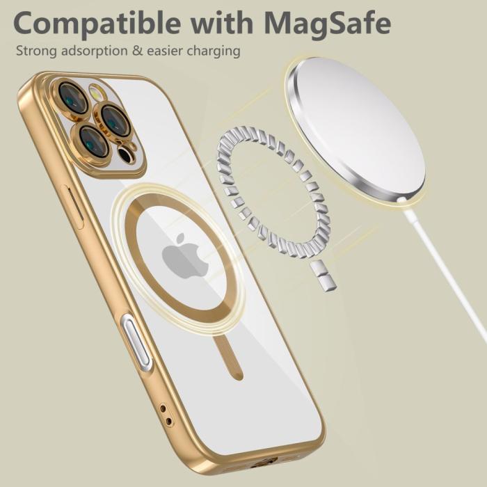 Bild 5, Tech-Protect Tech-Protect iPhone 16 Pro Max Skal MagSafe MagFlex Shiny Gold - Teknikhallen.se