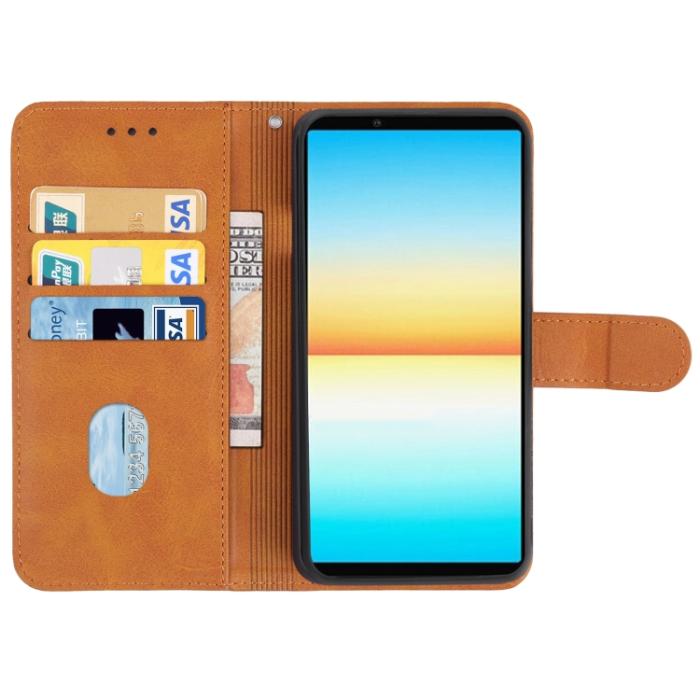 Bild 3,  Sony Xperia 10 IV Fodral Solid Läder Brun - Teknikhallen.se