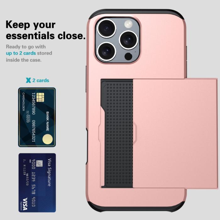 Bild 3,  iPhone 16 Pro Skal Med Kortfack Hybrid Mörk Blå - Teknikhallen.se