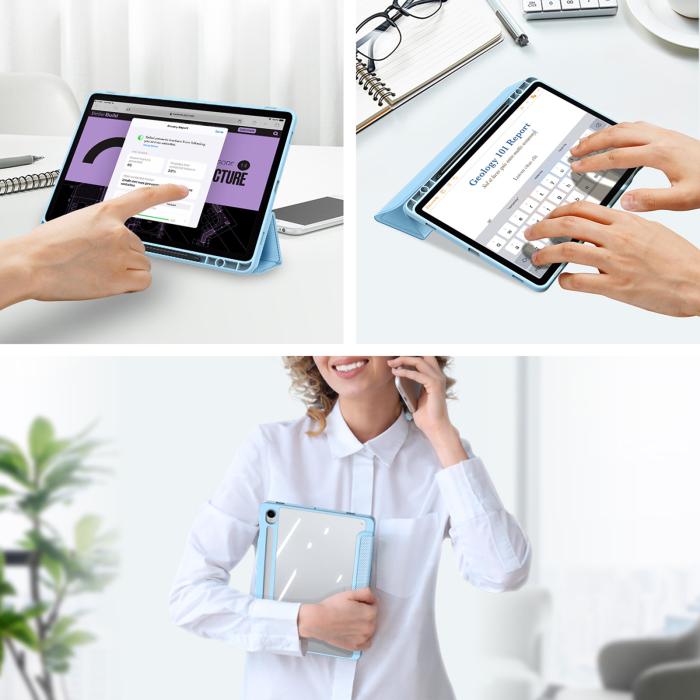 Bild 3, DUX DUCIS DUX DUCIS Galaxy Tab S9 Fodral TOBY Tri-Fold Ljus Blå - Teknikhallen.se