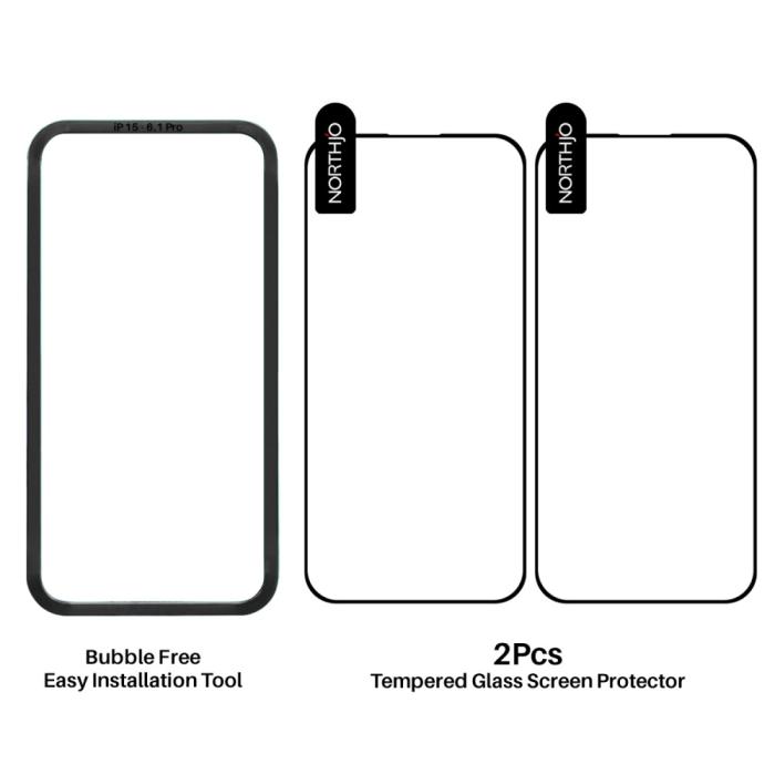 Bild 6, NORTHJO NORTHJO iPhone 15 Pro Skärmskydd Heltäckande Härdat Glas - Teknikhallen.se