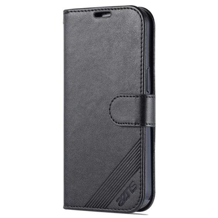 Bild 2, AZNS AZNS iPhone 14 Pro Fodral Läder Svart - Teknikhallen.se