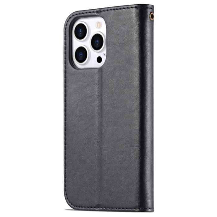 Bild 3, AZNS AZNS iPhone 14 Pro Fodral Läder Svart - Teknikhallen.se