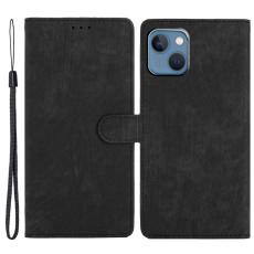  iPhone 15 Plus Fodral Skin Touch L&auml;der Svart - Teknikhallen.se