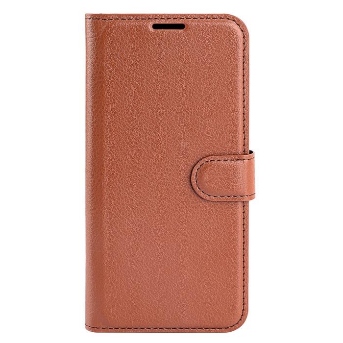 Bild 5,  Motorola Moto G04 4G/G24 4G Fodral Litchi Läder Brun - Teknikhallen.se