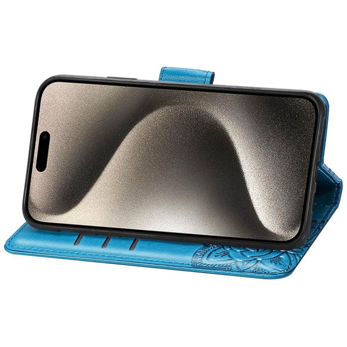 Bild 3,  iPhone 16 Pro Max Fodral Med Fjäril Tryck Blå - Teknikhallen.se