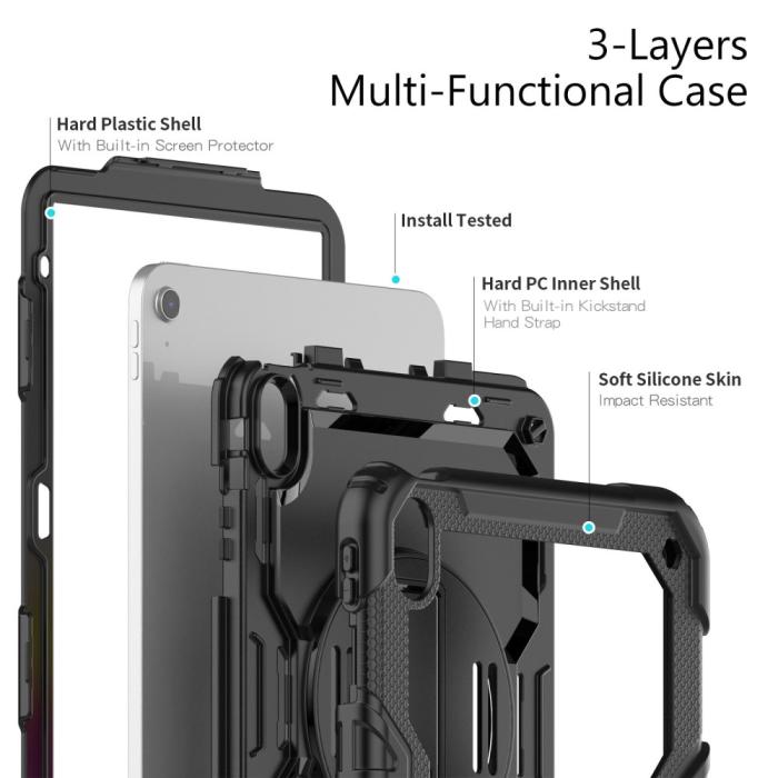 Bild 6,  iPad 11 2025 / 10.9 2022 Skal 360 Shockproof Hybrid Kickstand - Teknikhallen.se