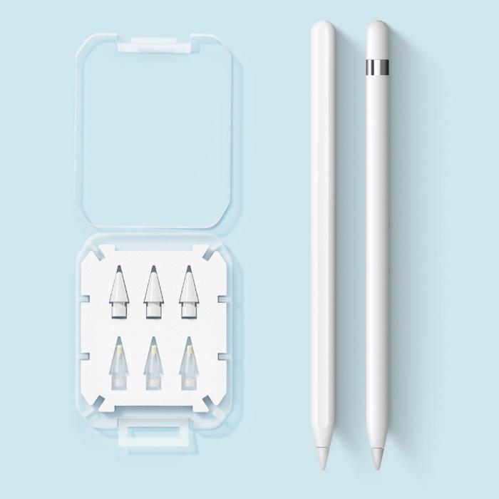 Bild 4, ESSAGER ESSAGER 6-PACK Ersättning Pennspets Apple Pen 1/2/Pro Vit/Transparent - Teknikhallen.se