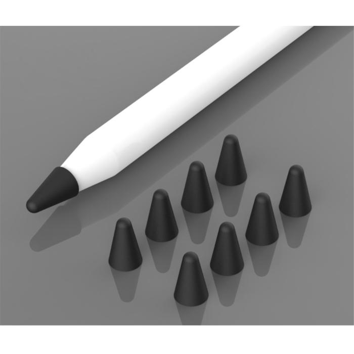 Bild 2,  8-PACK Apple Pencil 1/2/Pro Spetsskydd / Tip Cover Svart - Teknikhallen.se