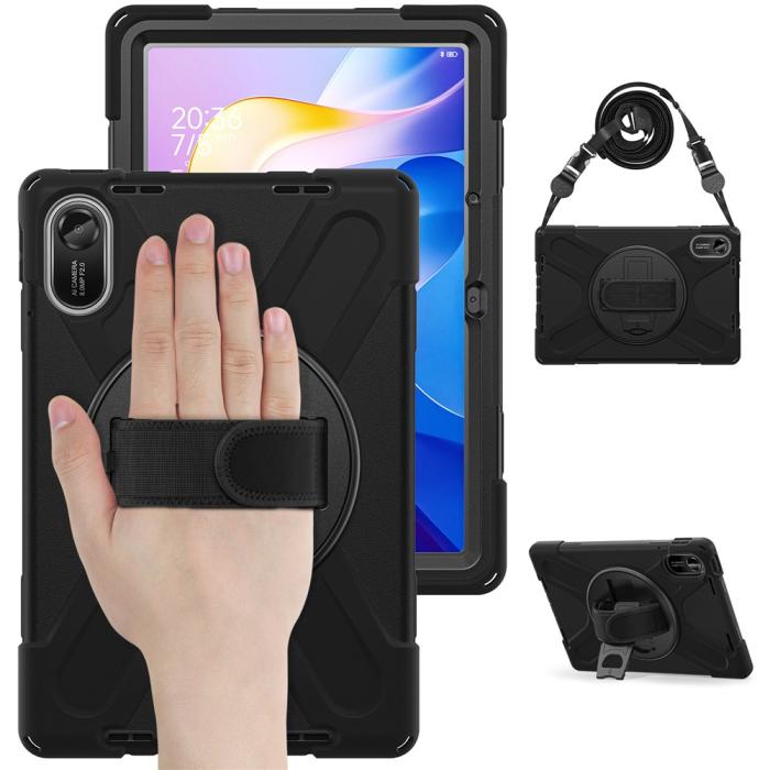 Bild 5,  Xiaomi Redmi Pad 2 Skal 360° Kickstand Med Strap Svart - Teknikhallen.se