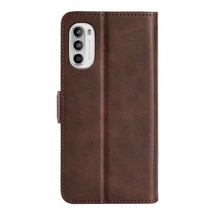 Bild 3,  Motorola Moto G52/G82 Fodral Magnetisk Stängning Brun - Teknikhallen.se